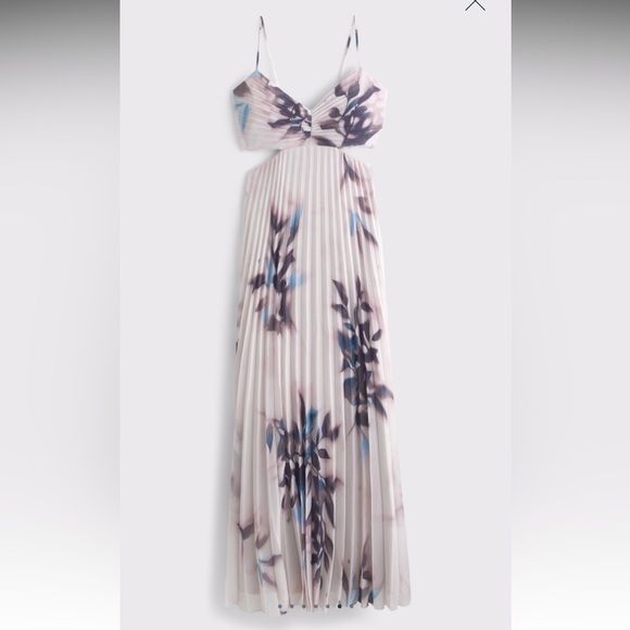 Women’s Blush Floral Pleated Maxi Dress - Picture 4 of 5